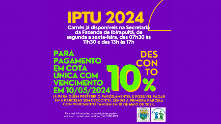Prefeitura de Ibirapuitã disponibiliza carnês do IPTU 2024