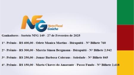 Nota Fiscal Gaúcha - Ganhadores Fevereiro 2025