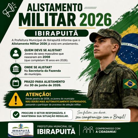 ATENÇÃO AO PRAZO DO ALISTAMENTO MILITAR 