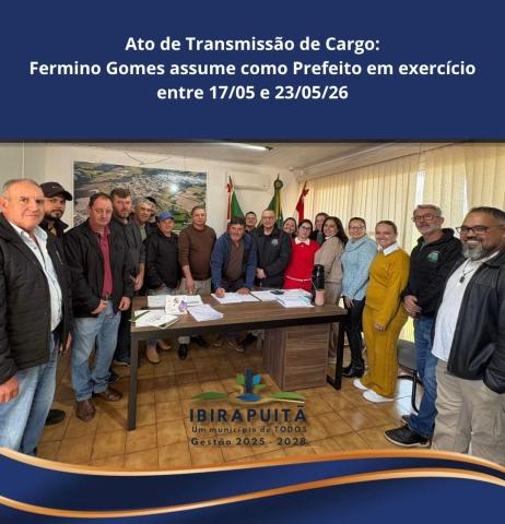 FERMINO GOMES ASSUMIRÁ COMO PREFEITO EM EXERCÍCIO