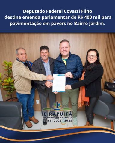Ibirapuitã conquista R$ 400 mil para pavimentação do Bairro Jardim